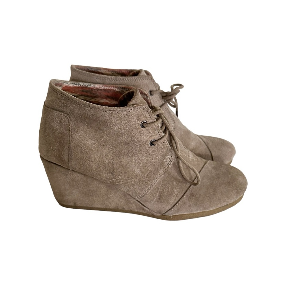 TOMS Womens Desert Casual Beige‎ Boots Ankle High Heel Size 9